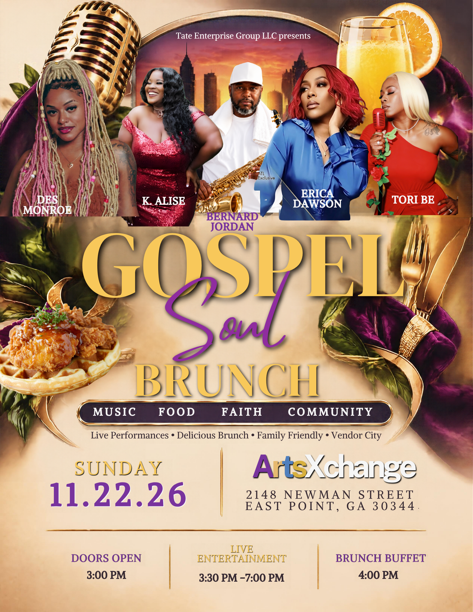 GospelSoul Brunch Sunday event flyer